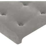 vidaXL Boxspringbett mit Matratze & LED Hellgrau 80x200 cm Samt