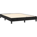 vidaXL Boxspringbett mit Matratze & LED Schwarz 140x190 cm Samt