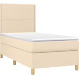 Vidaxl - Boxspringbett mit Matratze & led Creme 90x200 cm Stoff