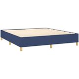 VidaXL Boxspring met Matras en LED Stof Blauw 160x200 cm