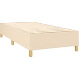 vidaXL Boxspringbett mit Matratze & LED Creme 100x200 cm Stoff