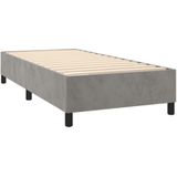 VidaXL Boxspring met Matras en LED Fluweel Lichtgrijs 100x200 cm