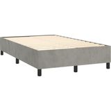 vidaXL Boxspring met matras en LED fluweel lichtgrijs 120x200 cm