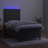 Vidaxl - Boxspringbett mit Matratze & led Dunkelgrau 90x190 cm Samt