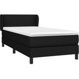 Vidaxl - Boxspringbett mit Matratze Schwarz 80x200 cm Stoff