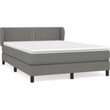 Vidaxl - Boxspringbett mit Matratze Dunkelgrau 140x200 cm Stoff