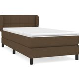 Vidaxl - Boxspringbett mit Matratze Dunkelbraun 100x200 cm Stoff