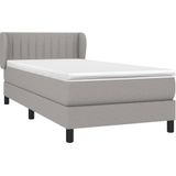 vidaXL Boxspring met matras stof lichtgrijs 80x200 cm