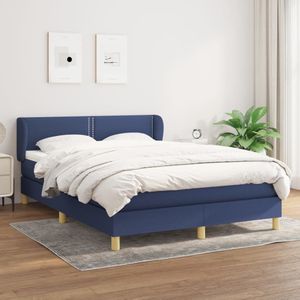 vidaXL - Boxspring - met - matras - stof - blauwx190 - cm