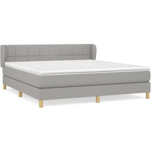 VidaXL Boxspring met Matras Stof Lichtgrijs 180x200 cm