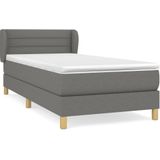 vidaXL Boxspring met matras stof donkergrijs 80x200 cm