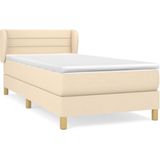 Vidaxl - Boxspringbett mit Matratze Creme 80x200 cm Stoff