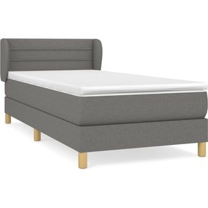 Vidaxl - Boxspringbett mit Matratze Dunkelgrau 90x200 cm Stoff