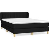 vidaXL Boxspringbett mit Matratze Schwarz 140x190 cm Stoff