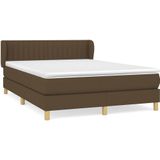 vidaXL Boxspringbett mit Matratze Dunkelbraun 140x200 cm Stoff