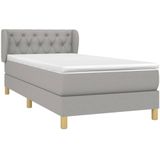 Vidaxl - Boxspringbett mit Matratze Hellgrau 80x200 cm Stoff