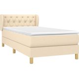 vidaXL Boxspringbett mit Matratze Creme 80x200 cm Stoff