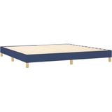 vidaXL Boxspring met matras stof blauw 200x200 cm