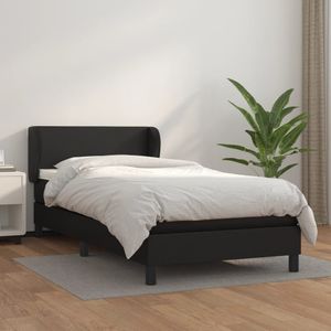 vidaXL - Boxspring - met - matras - kunstleer - zwartx200 - cm