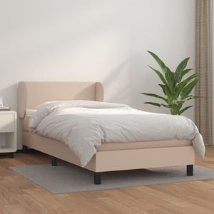 vidaXL Boxspring met matras kunstleer cappuccinokleurig 80x200 cm