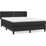 Jinlefu - Boxspringbett mit Matratze Schwarz 140x190 cm Kunstleder vidaXL