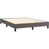 vidaXL Boxspring met matras kunstleer grijs 140x190 cm