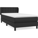 Vidaxl - Boxspringbett mit Matratze Schwarz 90x190 cm Kunstleder