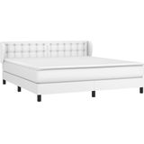 VidaXL Boxspring Matras Kunstleer Wit 180x200 cm