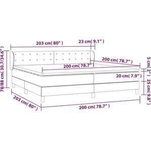 vidaXL Boxspring met matras kunstleer zwart 200x200 cm