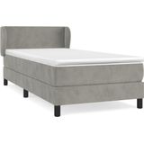 vidaXL Boxspringbett mit Matratze Hellgrau 80x200 cm Samt