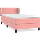 vidaXL - Boxspring - met - matras - fluweel - rozex190 - cm