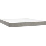 Vidaxl - Boxspringbett mit Matratze Hellgrau 180x200 cm Samt