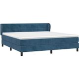 Vidaxl - Boxspringbett mit Matratze Dunkelblau 180x200 cm Samt