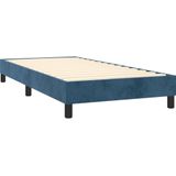 vidaXL Boxspringbett mit Matratze Dunkelblau 80x200 cm Samt