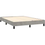 Vidaxl - Boxspringbett mit Matratze Hellgrau 140x200 cm Samt