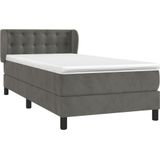 Vidaxl - Boxspringbett mit Matratze Dunkelgrau 90x190 cm Samt