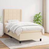 VidaXL Boxspring met Matras - Crèmekleurig - 100x200 cm