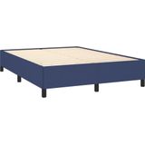 vidaXL Boxspring met matras stof blauw 140x200 cm