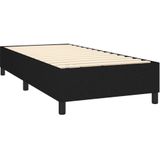 Jinlefu - Boxspringbett mit Matratze Schwarz 90x190 cm Stoff vidaXL