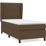 vidaXL Boxspringbett mit Matratze Dunkelbraun 100x200 cm Stoff