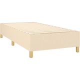 vidaXL - Boxspring - met - matras - stof - crèmekleurig - 90x190 - cm