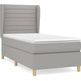 vidaXL Boxspringbett mit Matratze Hellgrau 100x200 cm Stoff