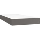 vidaXL Boxspringbett mit Matratze Grau 90x200 cm Kunstleder
