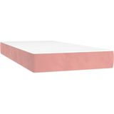 vidaXL Boxspringbett mit Matratze Rosa 90x200 cm Samt