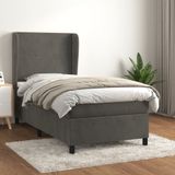 Boxspringbett mit Matratze Dunkelgrau 100x200 cm Samt vidaXL