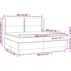 vidaXL - Boxspring - met - matras - fluweel - donkerblauw - 200x200 - cm