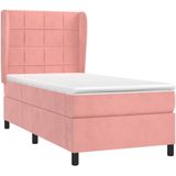 VidaXL Boxspring Matras Fluweel Roze 90x200 cm