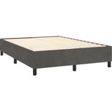 vidaXL Boxspringbett mit Matratze Dunkelgrau 140x190 cm Samt