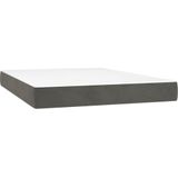 vidaXL Boxspringbett mit Matratze Dunkelgrau 140x190 cm Samt
