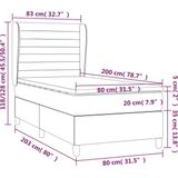 vidaXL Boxspring met matras fluweel donkergrijs 80x200 cm